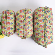 Assorted Makeup Bag, Hand Block Printed Large Toiletry Bag, Waterproof Wash Bag, Cosmetic Bag, Travel Bag with Pockets, Jumbo Wash Bag - CraftJaipur